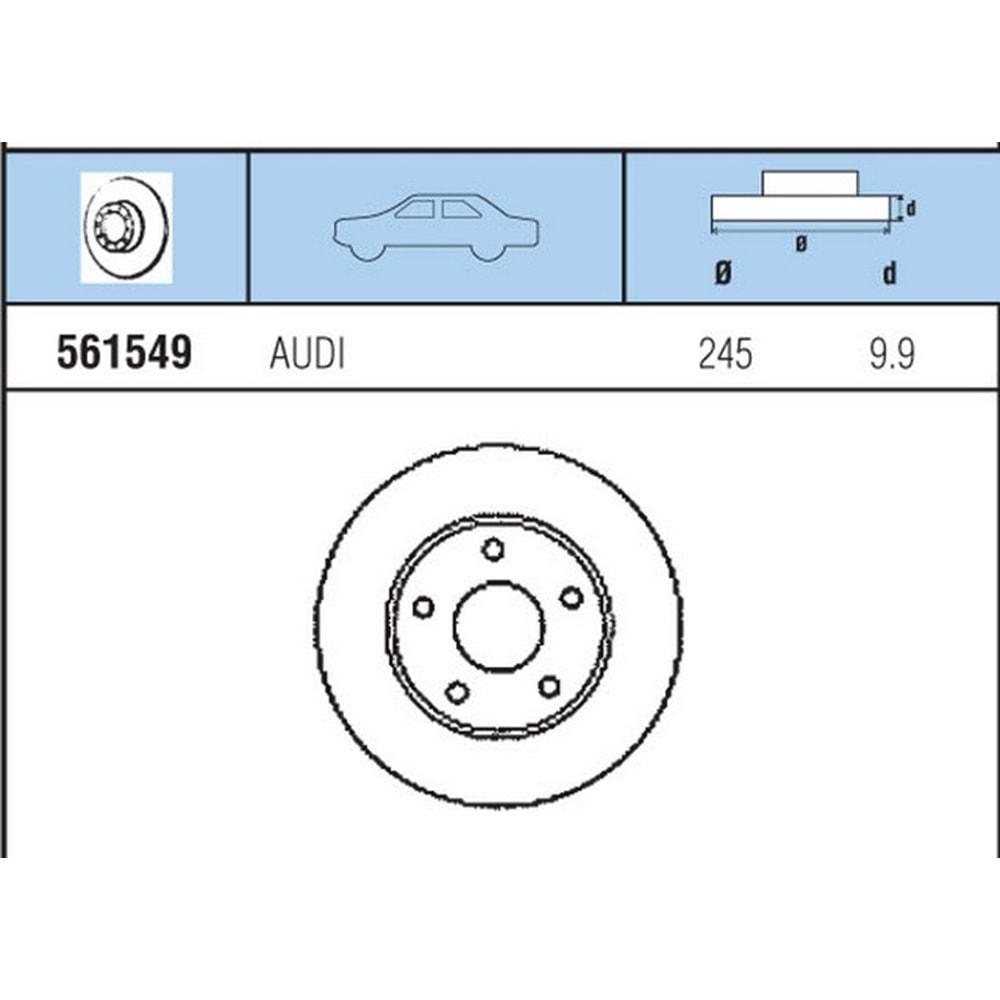 FREN DISKI ARKA 100 2.0, 2.0 16V, 2.3, 2.4D, 2,5TDI, 2.6, 2.8 90-94 , A6 1.8, 1.8T, 1,9TDI,