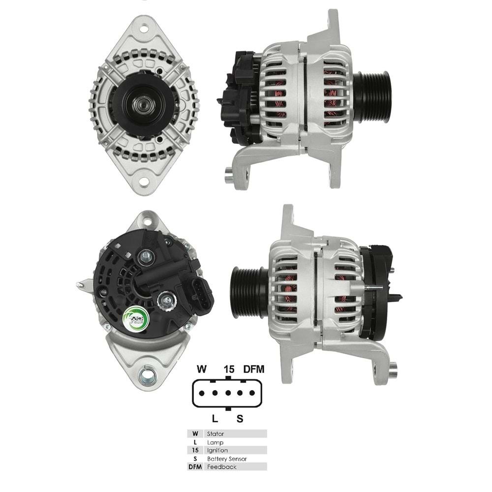 ALTERNATÖR BOSCH 24V 80A VOLVO 2000-->F12-FH14-FH16 PREMIUM