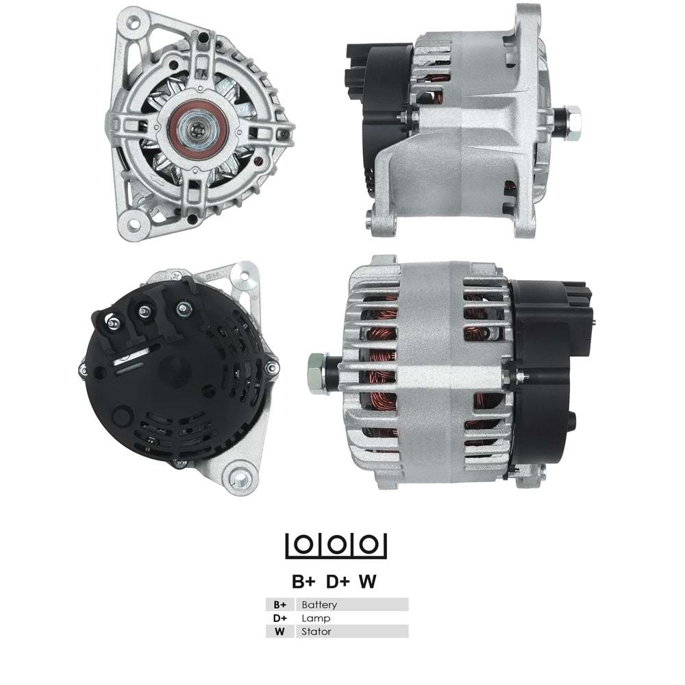 ALTERNATÖR MARELLI 12V 100A NEW HOLL.98--> HIDROMEK LAND ROVER