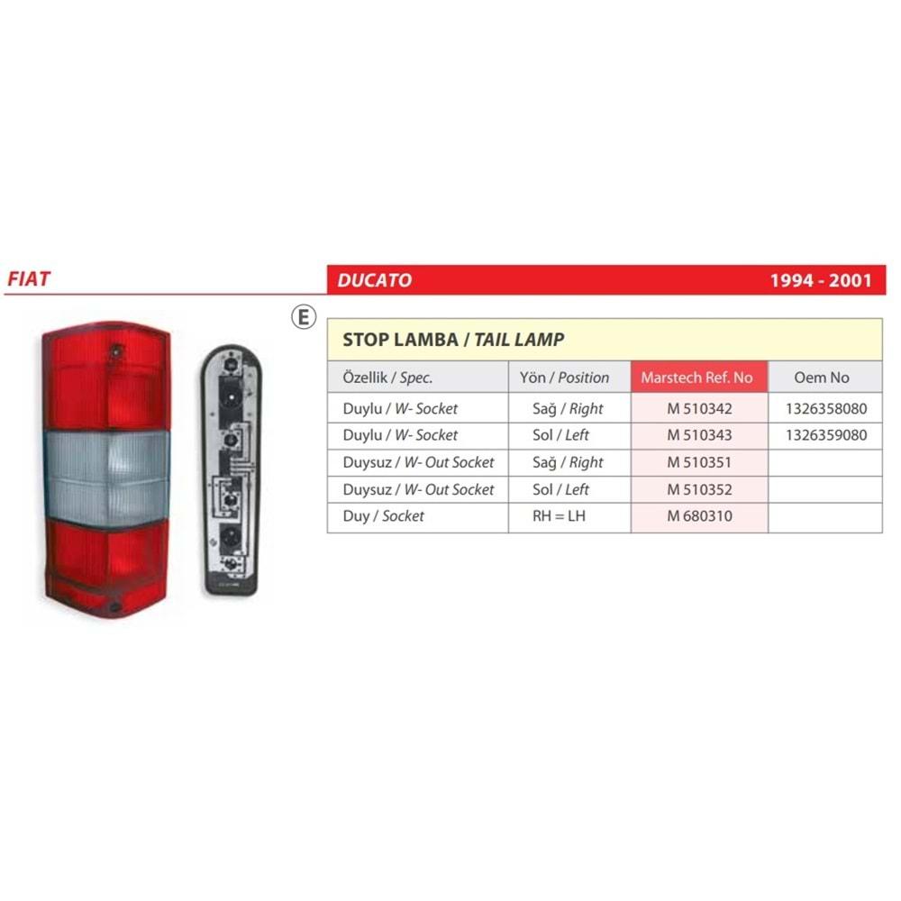 STOP LAMBA DUYLU FIAT DUCATO 94-01 SAG
