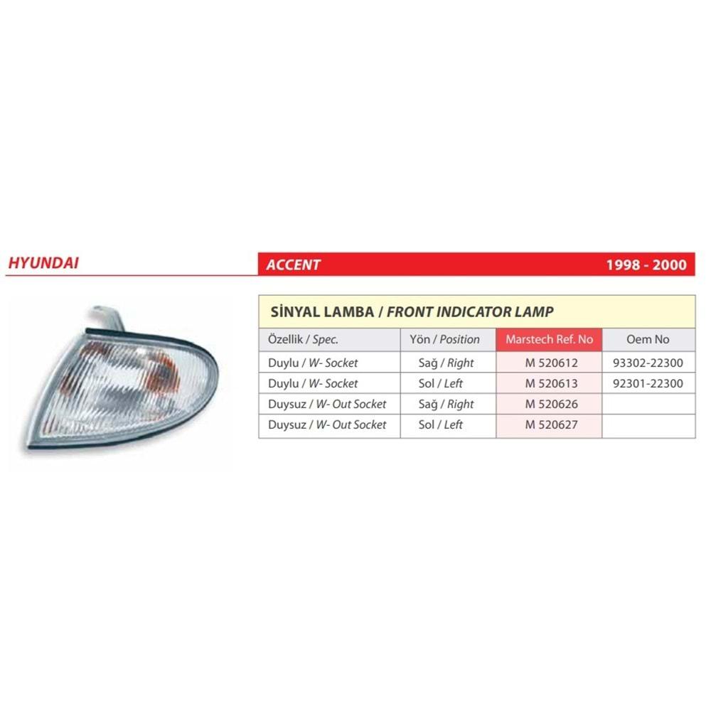 SINYAL LAMBA DUYSUZ HYUNDAI ACCENT 98-00 SOL