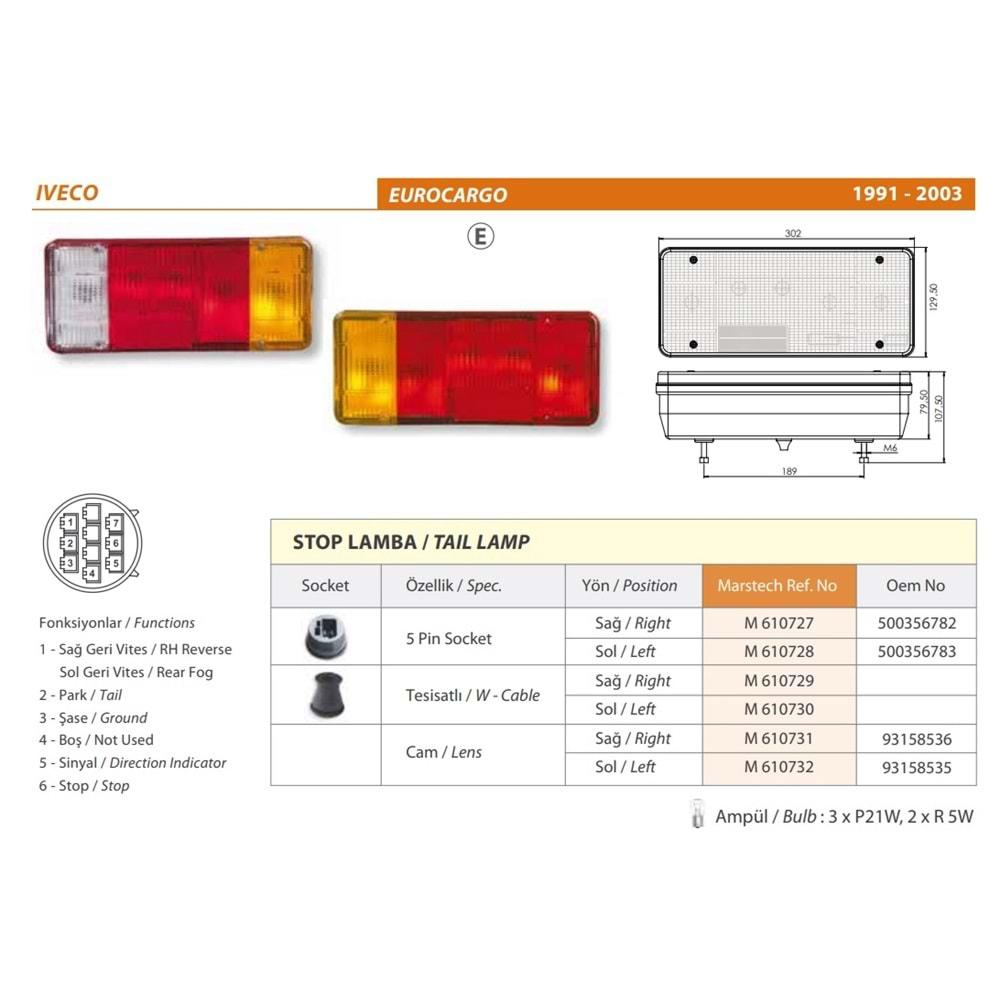 STOP CAMI IVECO KAMYON 90-99 SAG