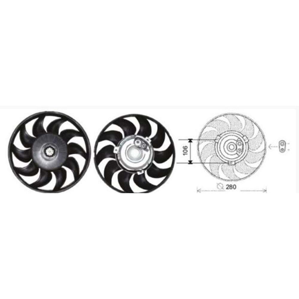 FAN MOTORU 12V T-4 94-2001 2.4