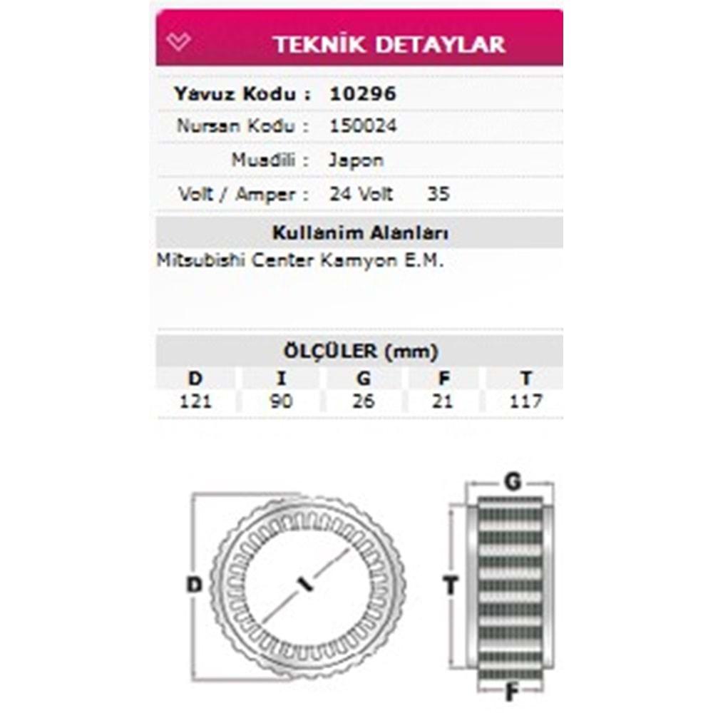 ALT STATOR MITSUBISHI CANTER EM 24V 35A 150024