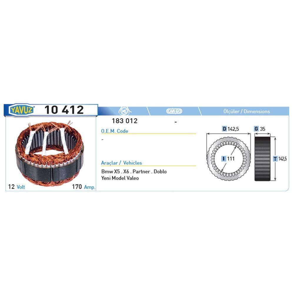 ALT STATOR 170A A.X5.X6 PARTNER-DOBLO 183012