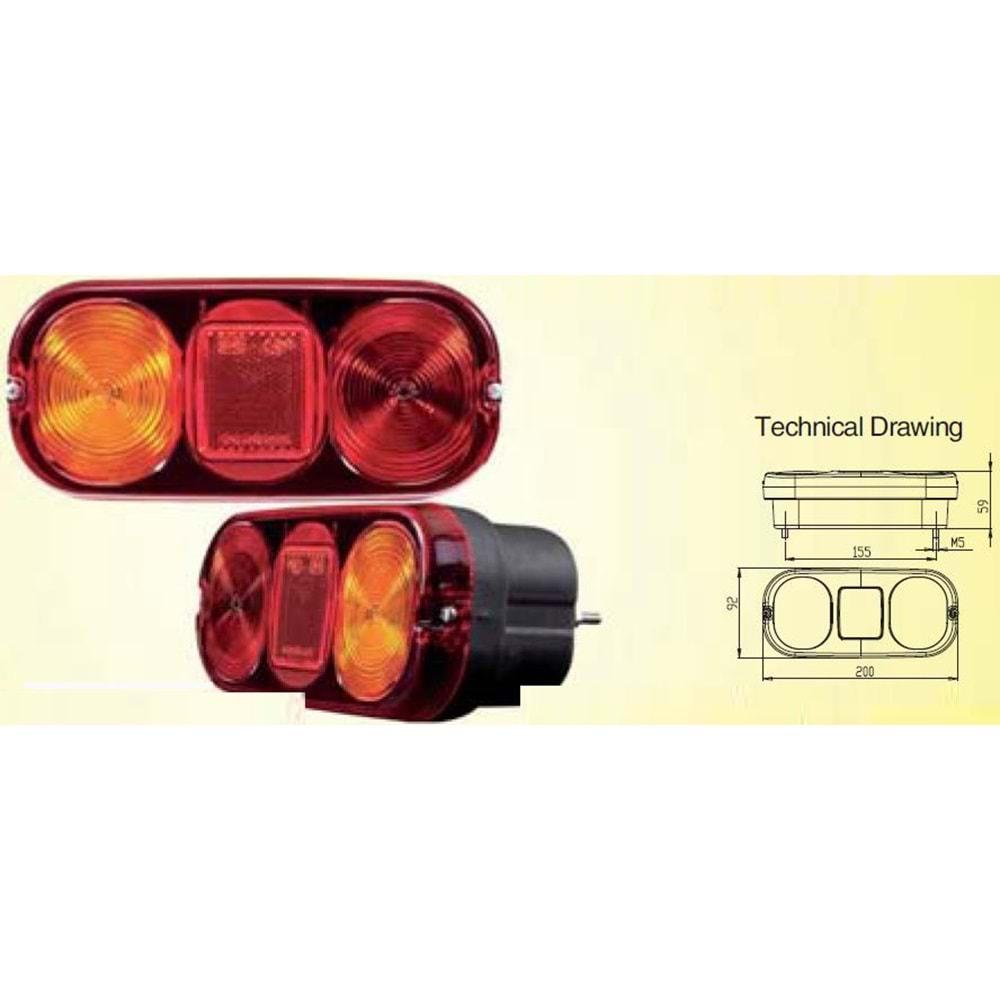 JCB İŞ MAK.ARKA STOP LAMB.Y.M. SOKETLİ 4K034