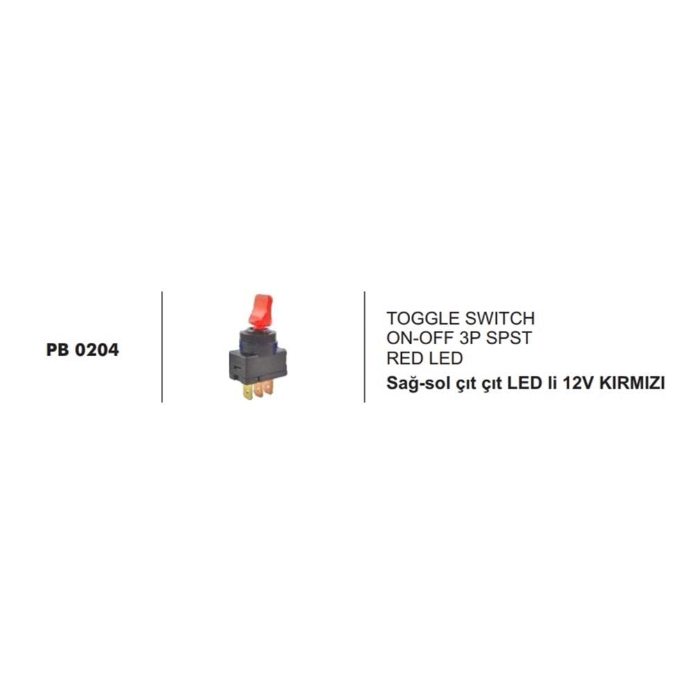 SAĞ-SOL ÇIT-ÇIT LED Lİ 12V KIRMIZI