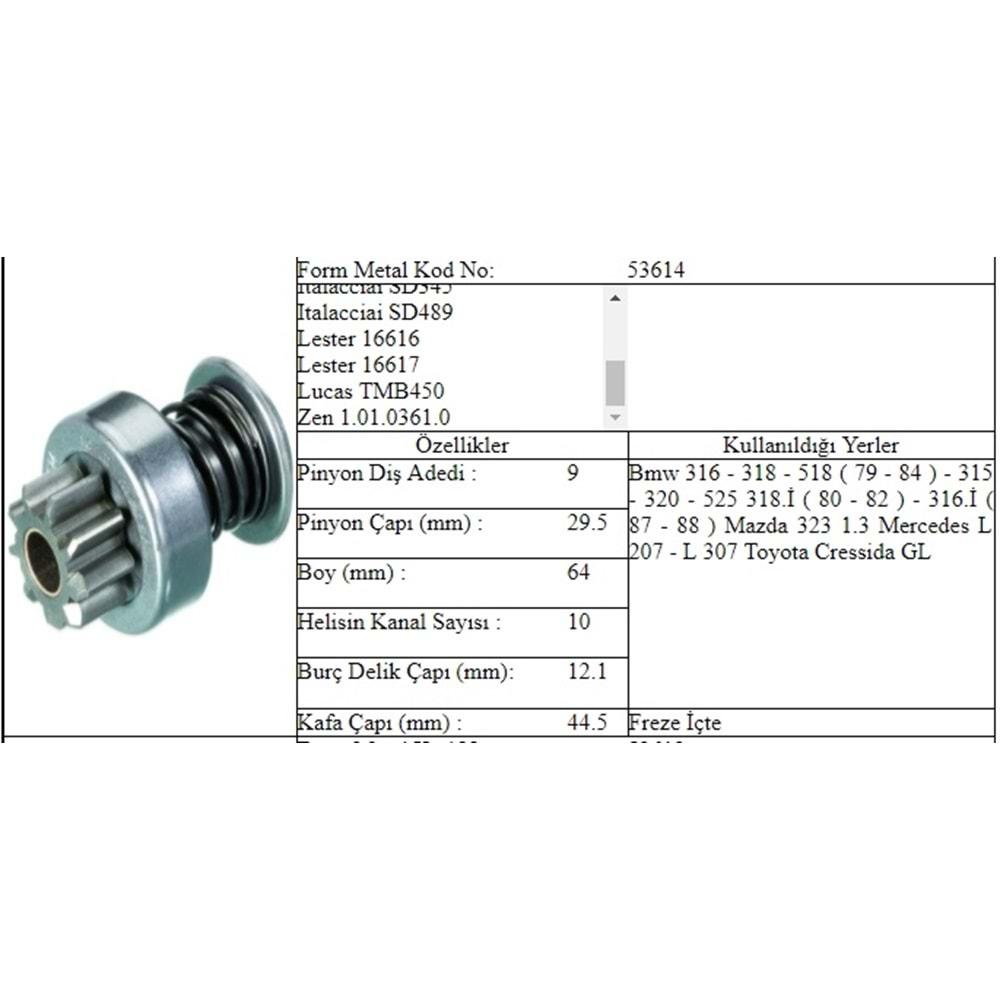 M.DİŞLİ 9 DİŞ BMW 316 318 320