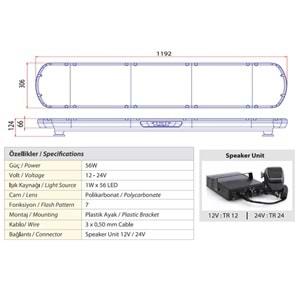TRAFIK IKAZ LAMBASI LED YESIL HOPARLORLU 119 CM KOMPLE SEFFAF