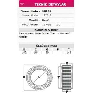 ALT STATOR NEW HOLLAND BICERDOVER TRAKTOR 12V 120A 177812