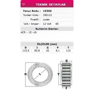ALT STATOR ACR 15-16 12V 35A 190112