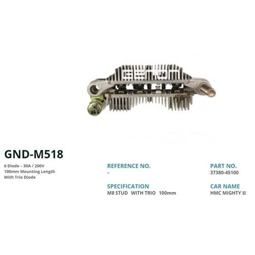 ALTERNATOR DIOT TABLASI HYUNDAI HMC MIGHTY II 100mm (6 DIOT)