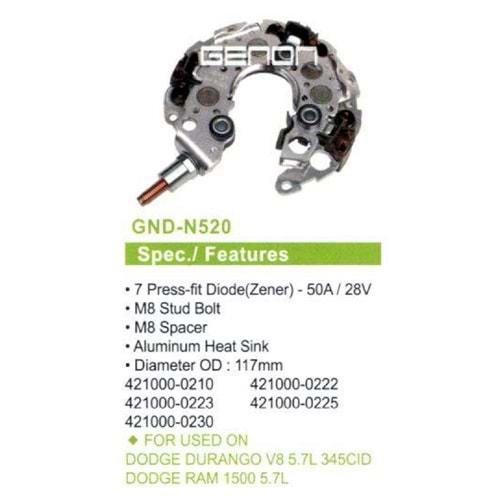 ALTERNATOR DIOT TABLASI DODGE DURANGO V8 5.7L 345CID - RAM 1500 5.7L 117mm (7 DIOT) M8