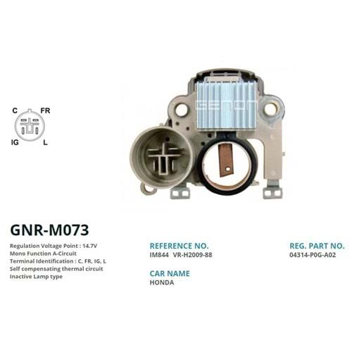 ALTERNATOR KONJEKTOR 12V HONDA ACCORD YUVARLAK SOKETLI (C, FR, IG, L)