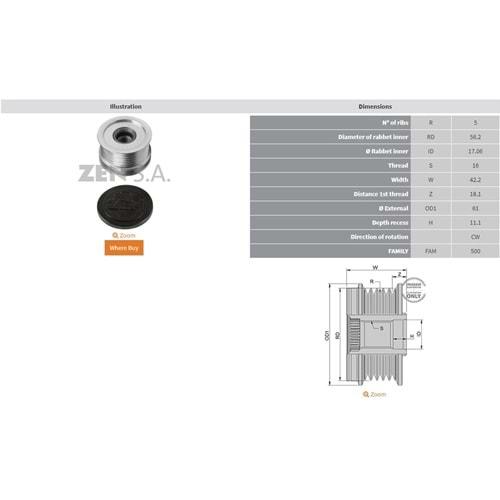 ALTERNATOR KASNAK AUDI / SEAT / VOLKSWAGEN POLO (5 KANAL)