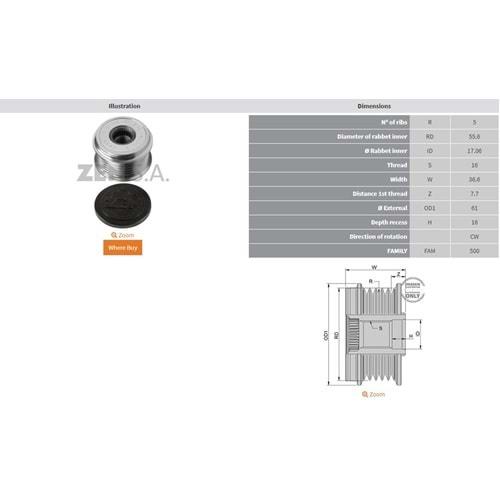 ALTERNATOR KASNAK AUDI A6 (5 KANAL)