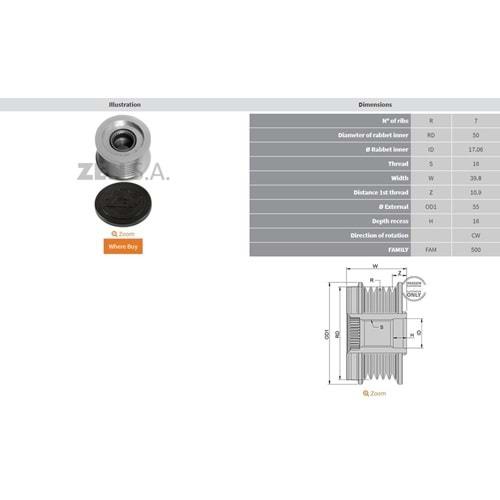 ALTERNATOR KASNAK MERCEDES BENZ G - S CLASS (7 KANAL)