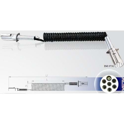 24V KABLOLU METAL ROMORK FISI S TIP CELIK YAY KORUMALI 4.50 MT.