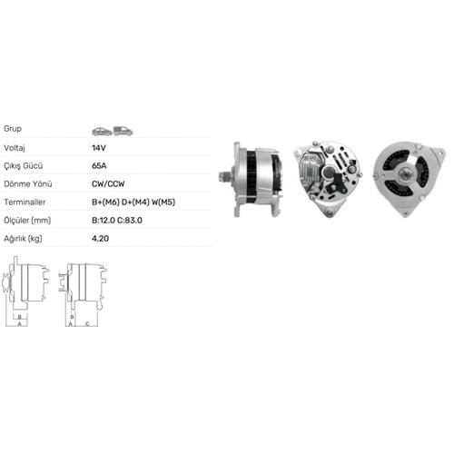 ALT DINAMO A127 65A
