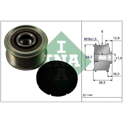 Alternator Kasnagi (Rulmanli) Partner P206 P307 P308 1.6Hdi C2 C3 C3 Picasso Berlingo II Dv6 (1.6Hdi