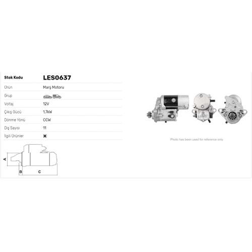 M.MOTORU 12V 1.7kW 11DİŞ JEEP CHEROKEE I 2.5,I 4.0 COMANCHE 4.0,3GRAND CHEROKEE I 4.0