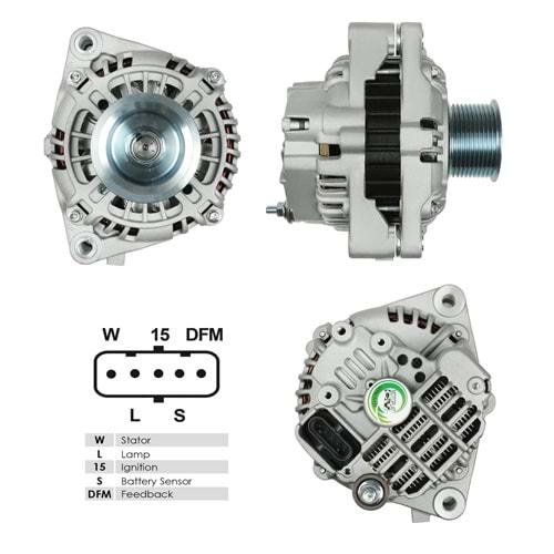 ALT DINAMO 24V 80A DEUTZ KHD MOTOR 10 KANAL KASNAK ÇAP 64mm