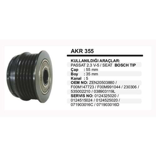 ALT KASNAK RULMANLI VW PASSAT 2,3 V-5 , SEAT