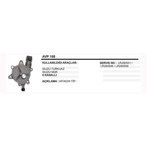 ALT VAKUM POMPA ISUZU TURKUAZ NQR