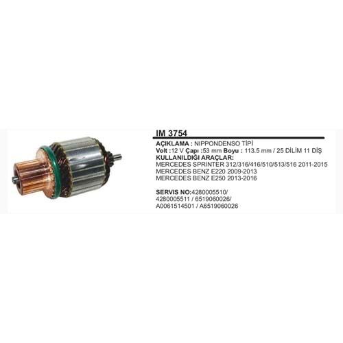 MARS KOLLEKTORU 12V N.DENSO SPRINTER 316-416-516 E250 CDI