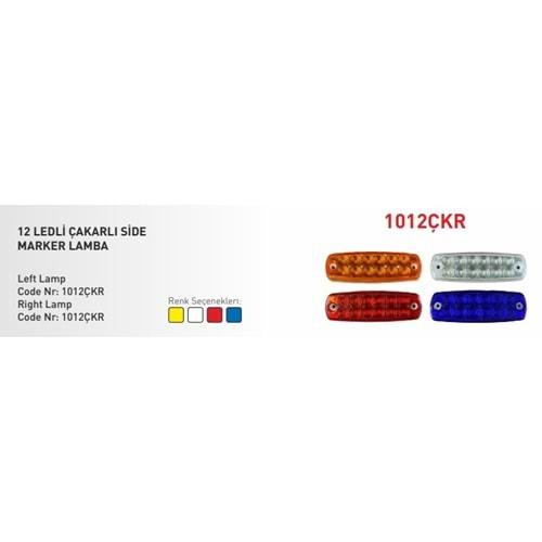 12 LEDLİ ÇAKARLI SİDE MARKER LAMBA KIRMIZI