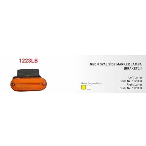 NEON OVAL SİDE MARKER LAMBA BRAKETLİ
