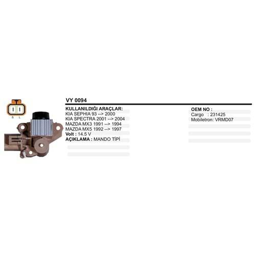 ALT KONJEKTOR KIA SEPHIA-SPECTRA 14.5V