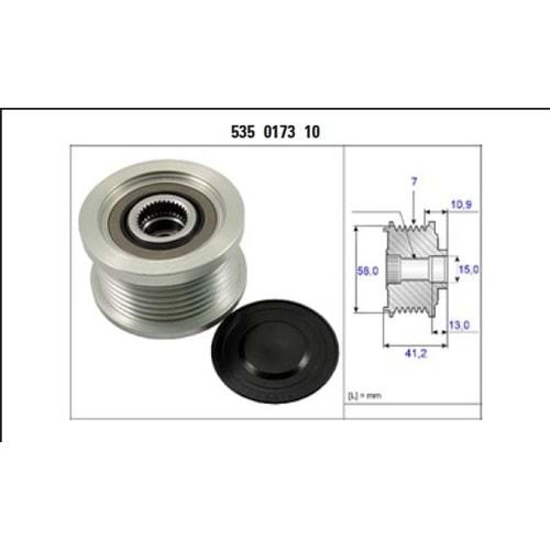 ALT RULMANLI KASNAK TOYOTA HILUX 2,5 D-4D HIACE IV LAND CRUISER 3.0 D-4D 7 Kanal DENSO F-567525