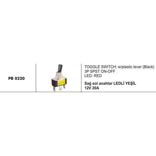 SAĞ-SOL ANAHTAR 12V 20A