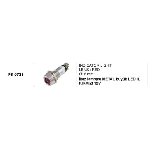 İKAZ LAMBASI METAL BÜYÜK LED Lİ KIRM 12V