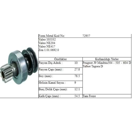 M.DİŞLİ 10 DİŞ PEUGEOT J9 V332