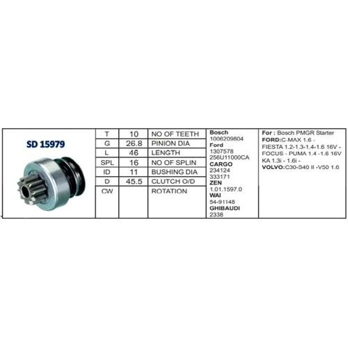 M.DİŞLİSİ 10 DİŞ FORD FOCUS BENZİNLİ Y.